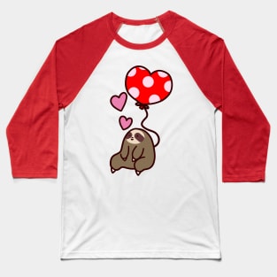 Sloth Valentine Balloon Baseball T-Shirt